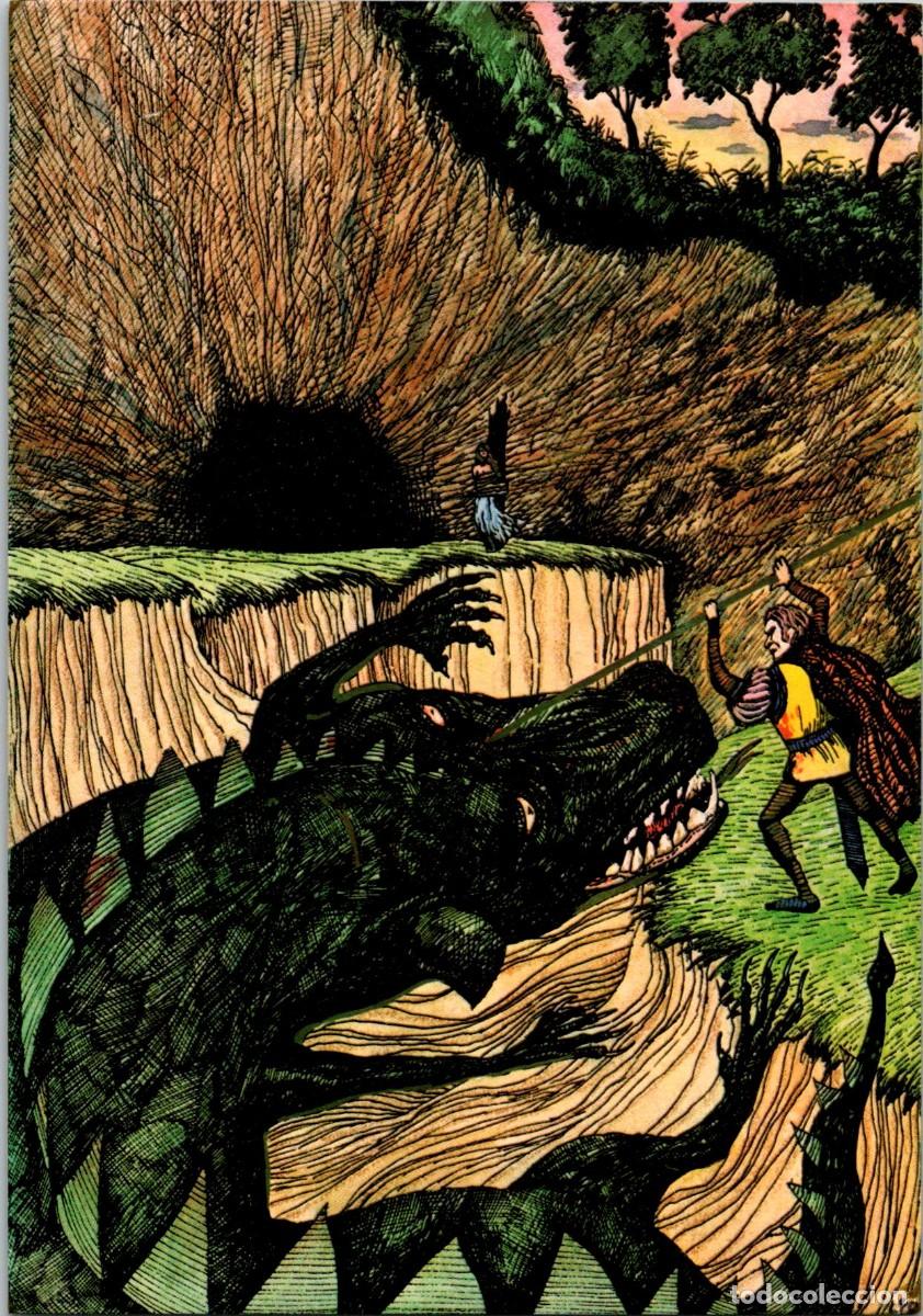 Postcards: Sant Jordi i el Drac - El Oficio del Guerrero: n&ordm; 3 - L. P. O. -Sombras Ediciones -1984 - 150x105mm