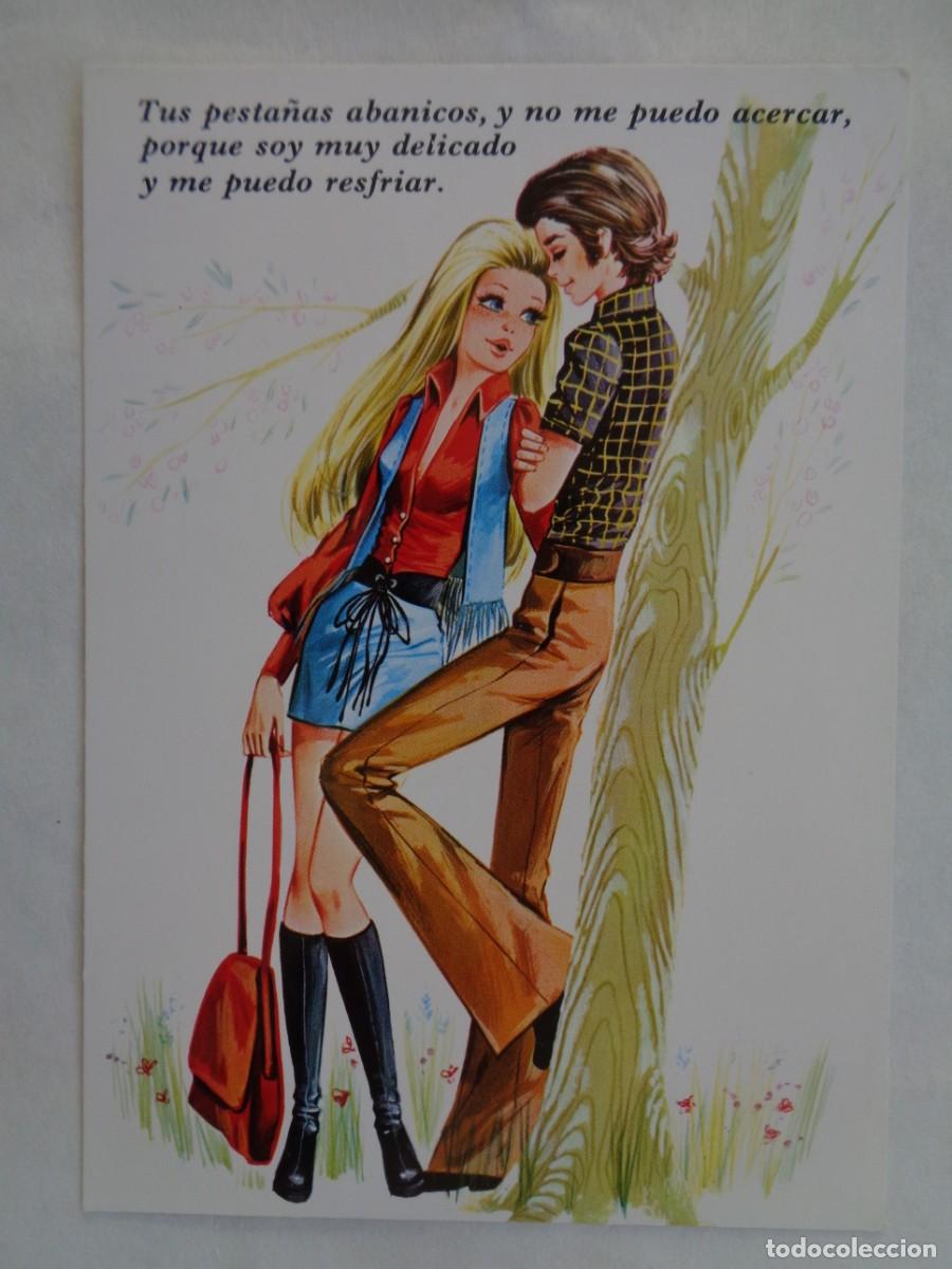 Cartoline: BONITA POSTAL GALANTE CON DIBUJO DE PAREJA . A&Ntilde;OS 70