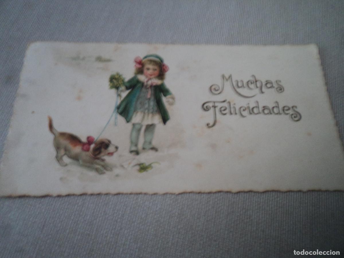 Cartoline: peque&ntilde;a postal de muchas felicidades, circulada 1924