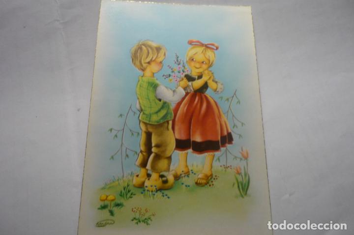 Postais: postal dibujada pareja ni&ntilde;os c yz 584-b