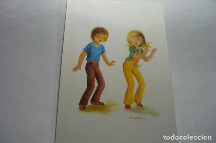 Postais: postal ni&ntilde;os bailando dibujo constanza c y z 7957-d