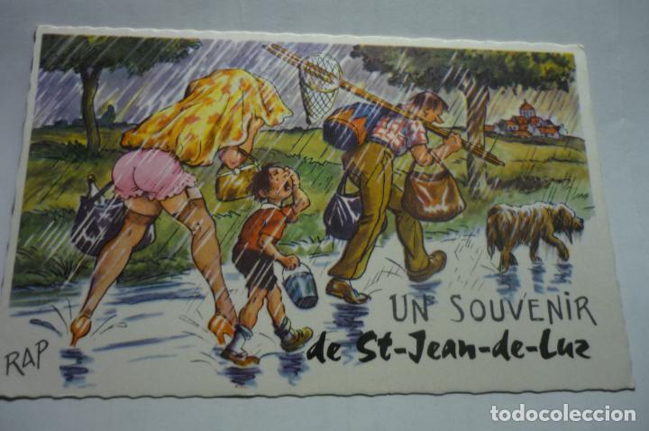 Postais: postal extranjera dibujo rap bajo la lluvia