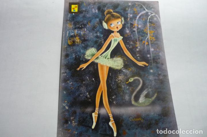 Postais: postal dibujo casta&ntilde;er bailarina ballet
