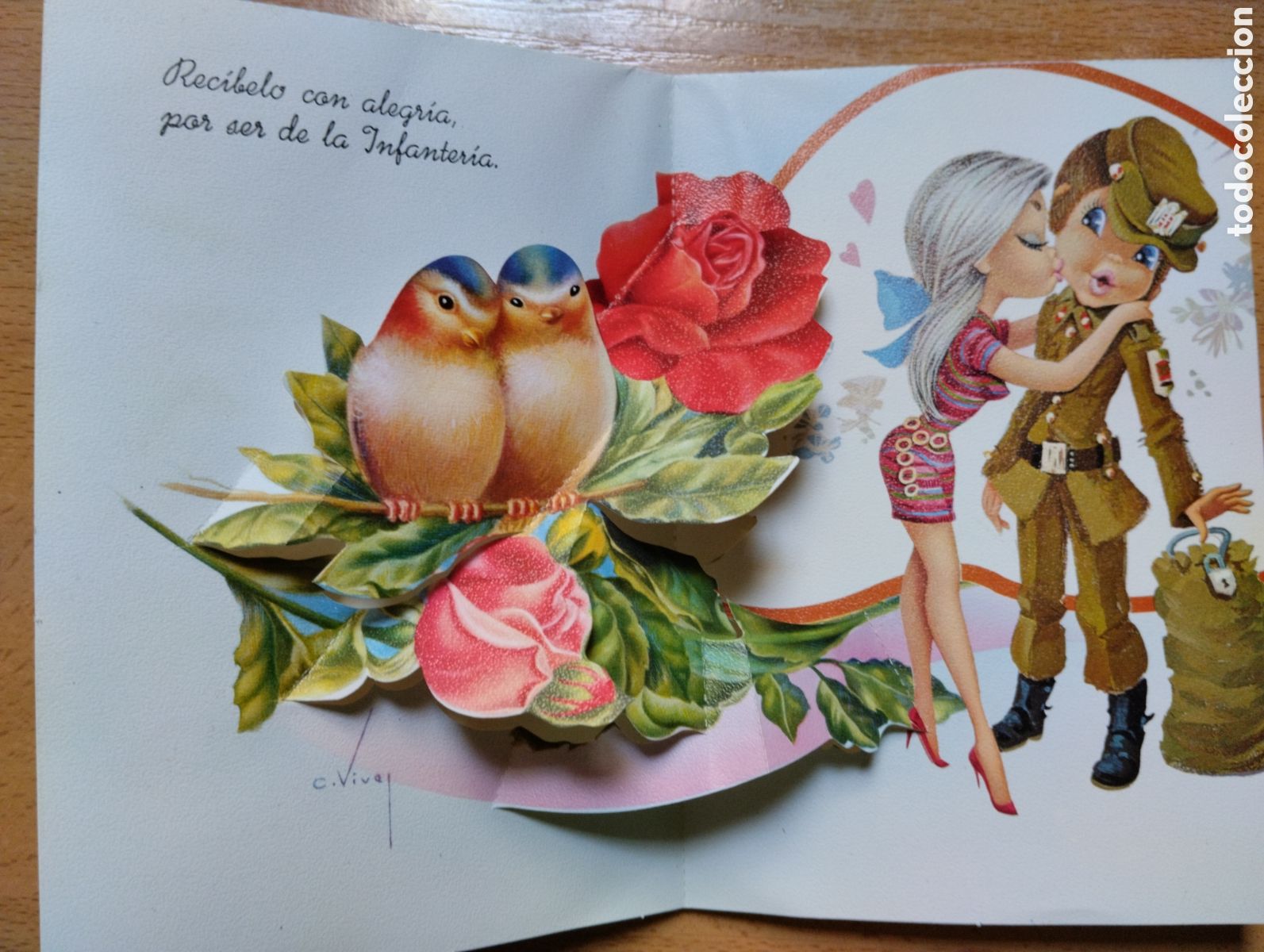 Postais: FELICITACI&Oacute;N TROQUELADA SOLDADO MILITAR CON SU PAREJA -C y Z