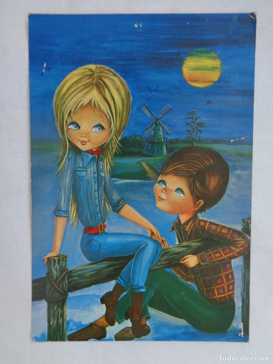 Postais: POSTAL CON BONITO DIBUJO DE PAREJA . A&Ntilde;OS 60