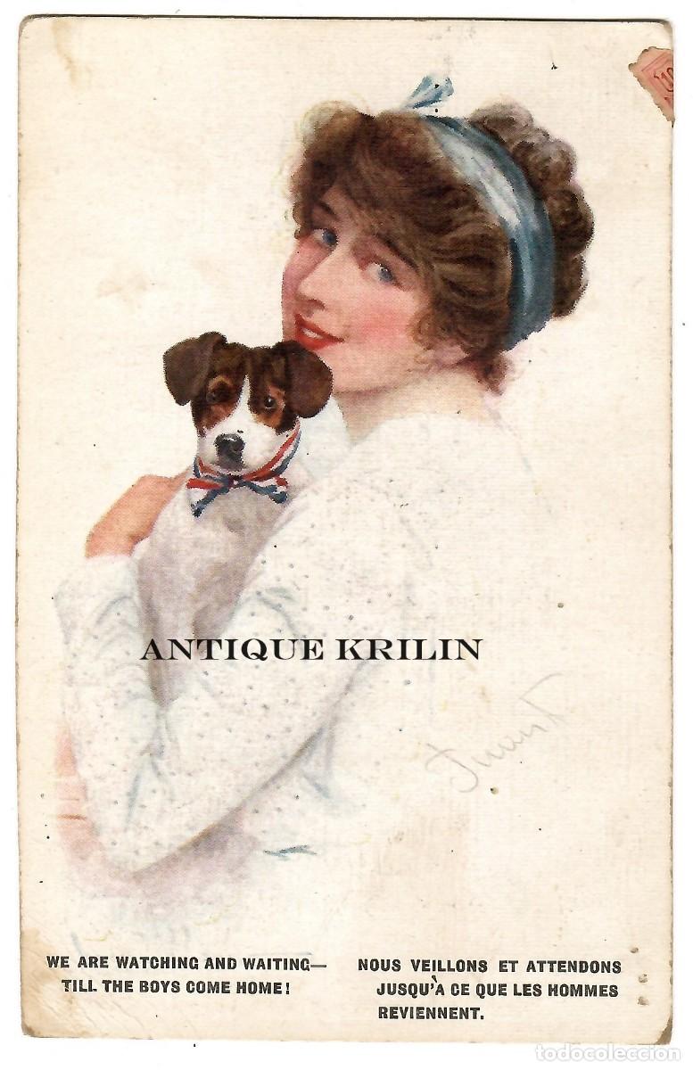 Postales: POSTAL INTER-ART CO. RED LION / SERIES ARTISTIQUE 1307 / CIRCULADA