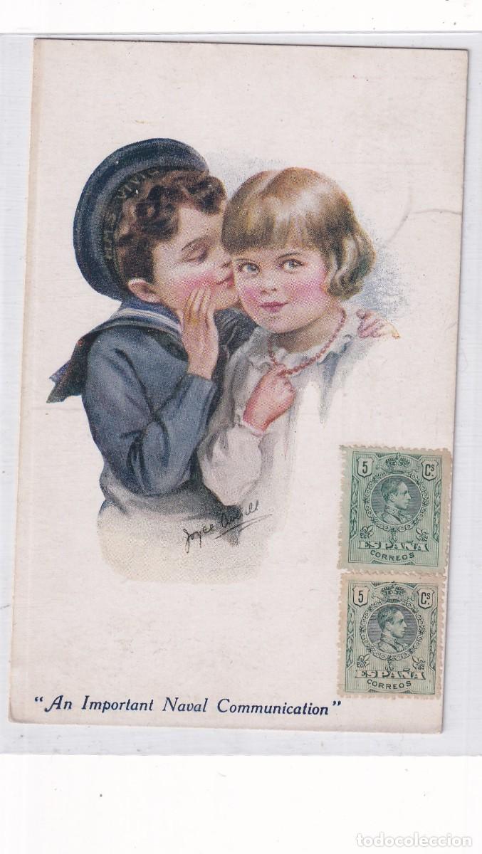Postais: Postal ilustrador ingl&eacute;s. An Important Naval Communication. Circulada.