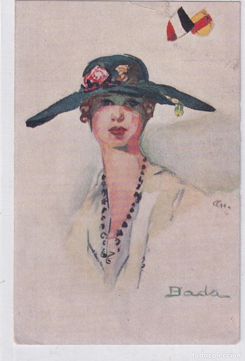 Postais: Postal ilustrada por BADA. Por ti la choza cambia en un reino celeste. Serie 1&ordf; n&ordm; 5. Cart&oacute;filo.