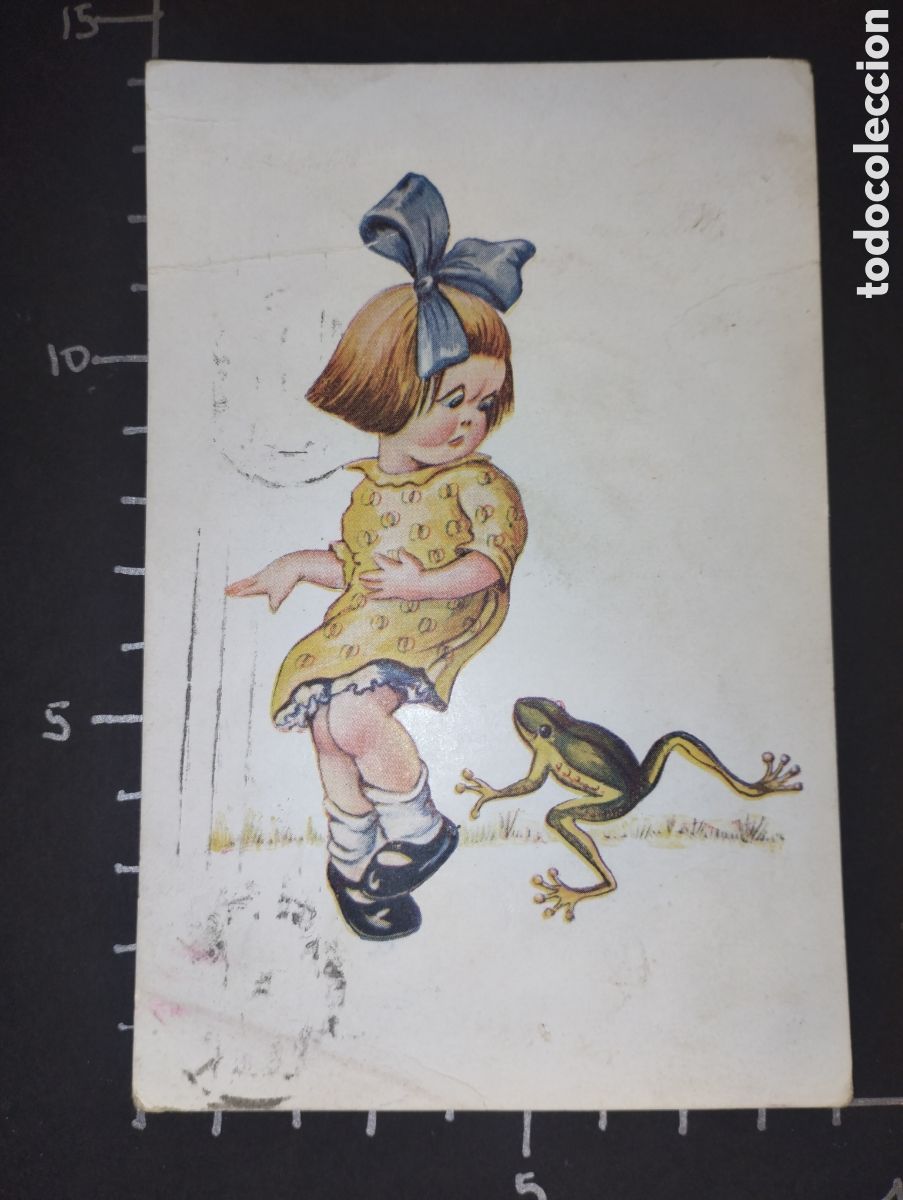Postcards: POSTAL. DIBUJOS - NI&Ntilde;A CON RANA