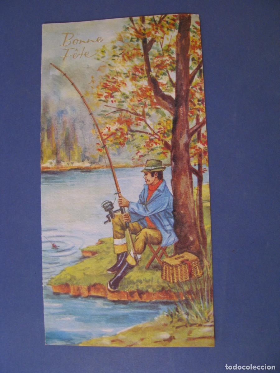 Postais: POSTAL DIPTICA DE FELICITACION. FRANCIA. ESCRITA 1976. 20X10 CM.