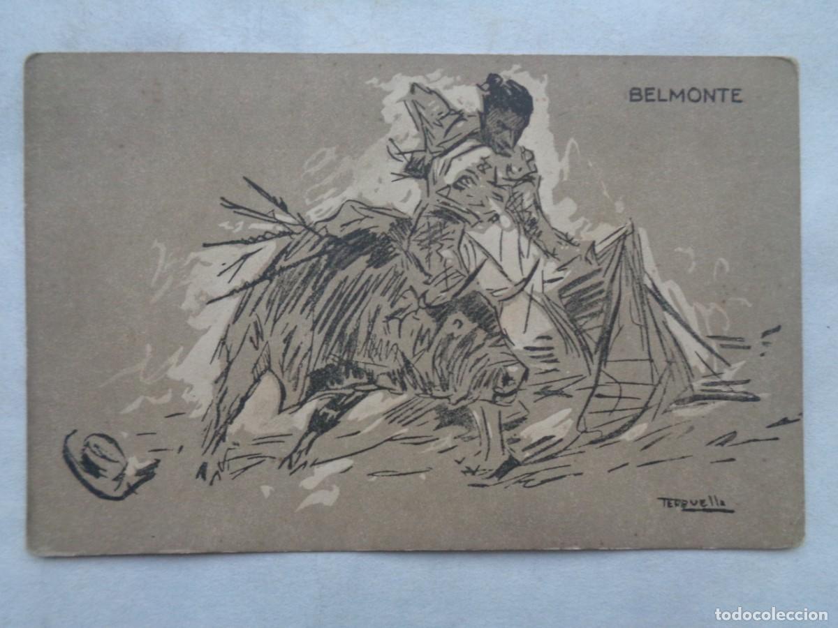 Postais: POSTAL CON DIBUJO DEL TORERO BELMONTE TOREANDO. A&Ntilde;OS 30 - 40