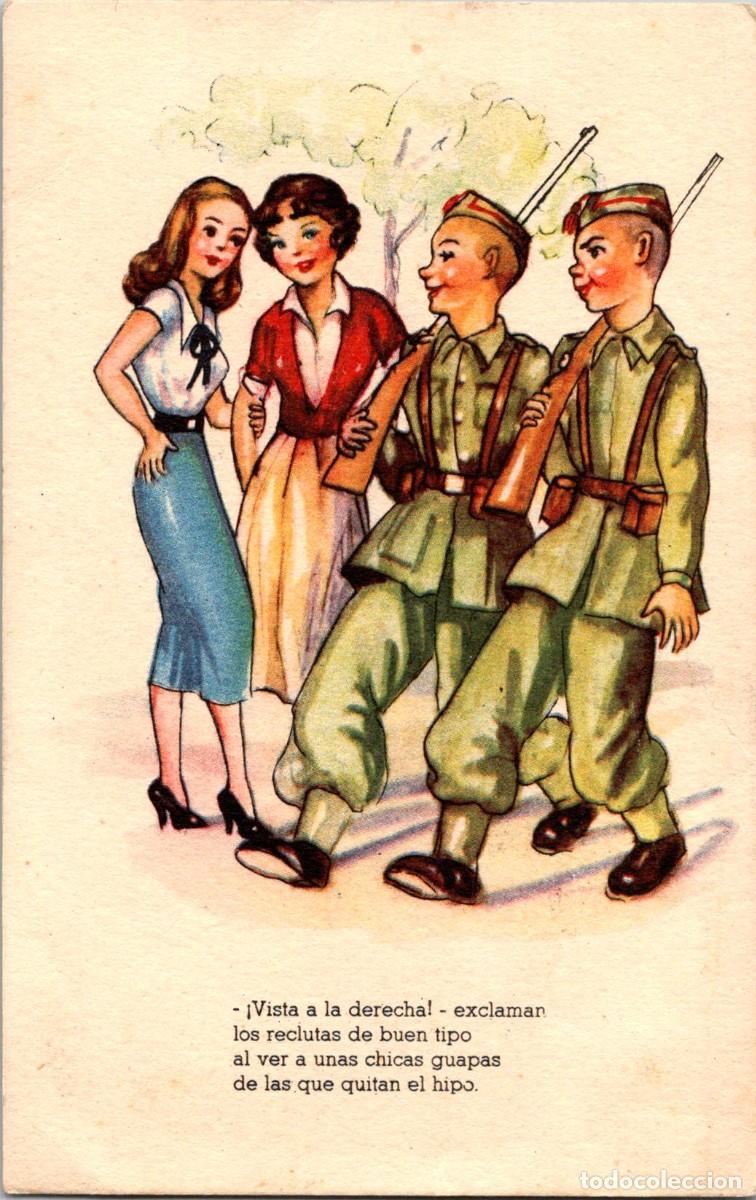 Postcards: &iexcl;Vista a la derecha! exclaman los reclutas... - Cosas de la Mili - Ed. Artigas Serie 143 - 138x88mm