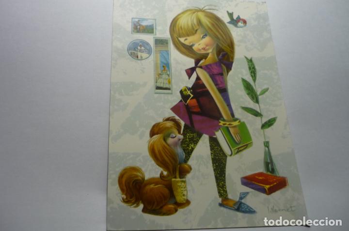 Postais: postal ni&ntilde;a con perro dibujo vernat circulada c y z 6616