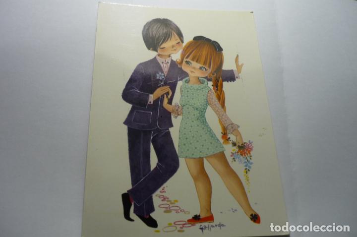 Postais: postal novios dibujo gallarda.-circulada