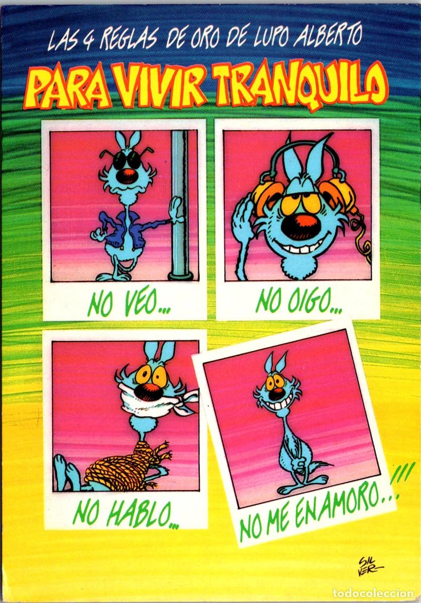Postkarten: Lupo Alberto - Las 4 Reglas de Oro para Vivir Tranquilo - Ed. Miscelania n&ordm; 01-62 - 150x105mm