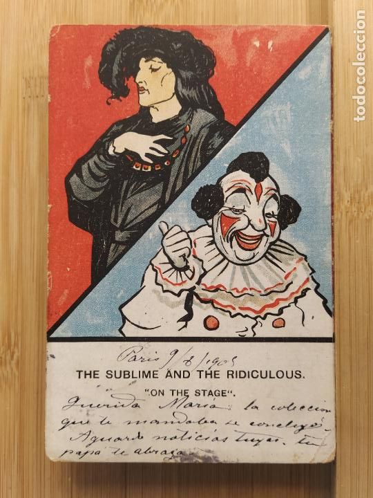 Postcards: THE SUBLIME AND THE RIDICULOUS-ON THE STAGE-POSTAL ANTIGUA-(106.331)