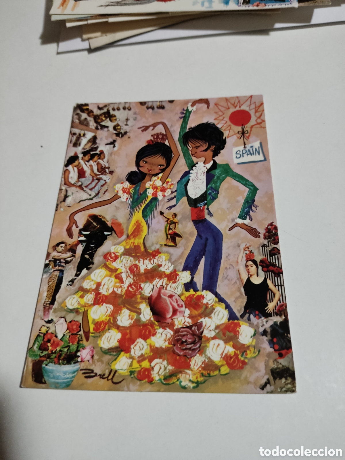 Postais: Postal dibujo paraja t&iacute;pica Espa&ntilde;a