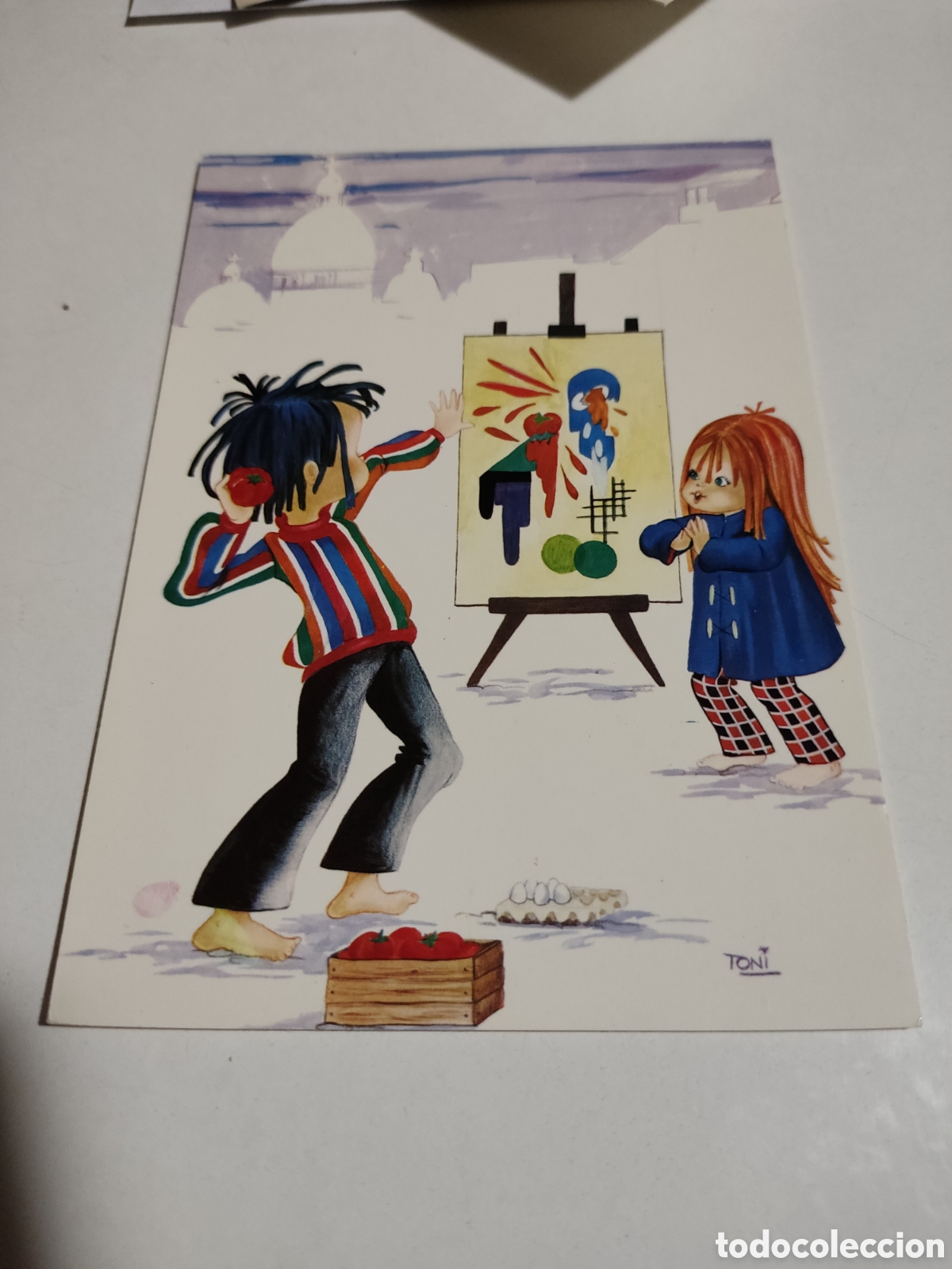 Postais: Postal beatnik dibujo ni&ntilde;os