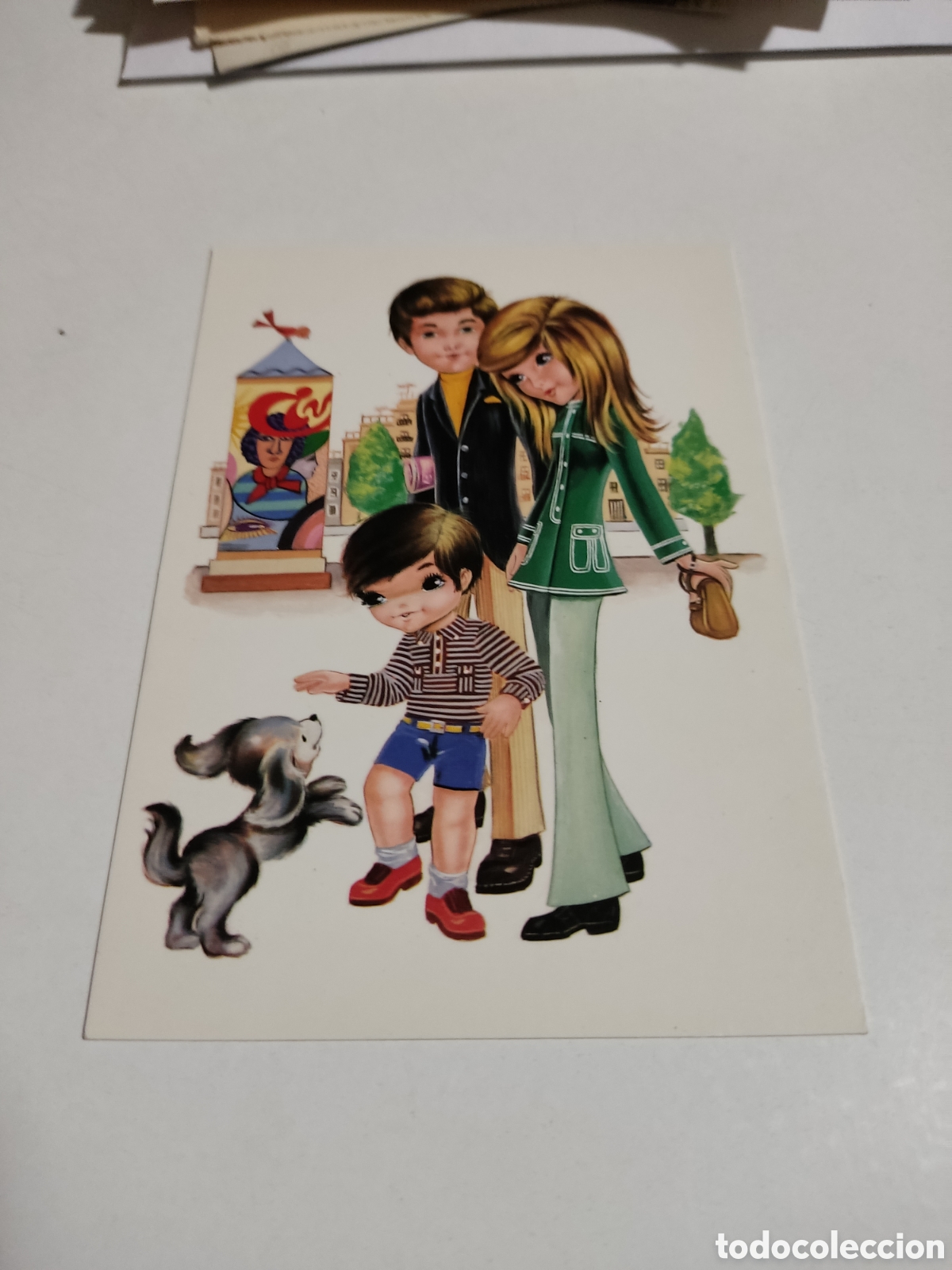 Postais: Postal dibujo matrimonios con hijos