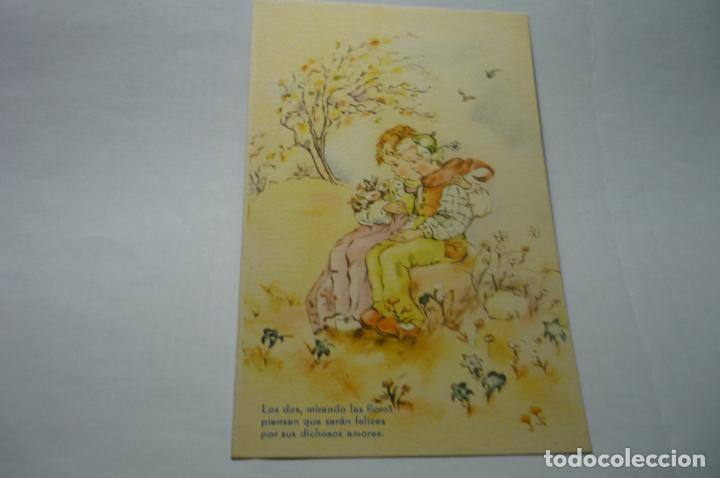 Cartoline: postal joven pareja campo dibujo cm
