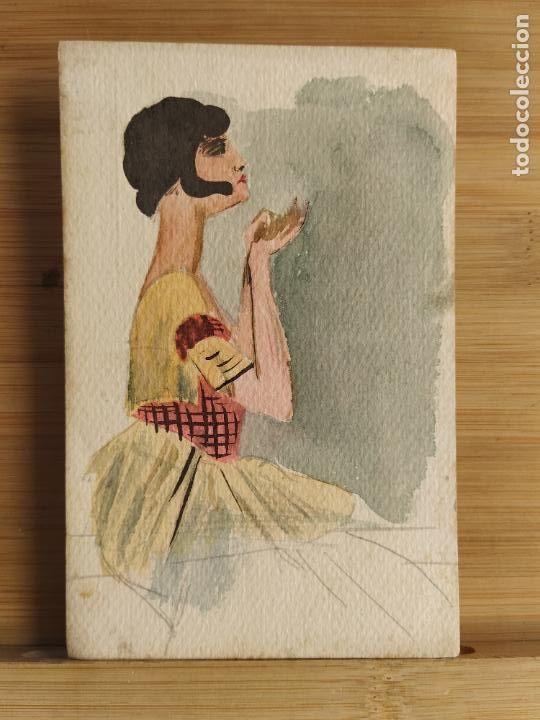 Postcards: DIBUJO ORIGINAL SOBRE POSTAL ANTIGUA -(106.920)