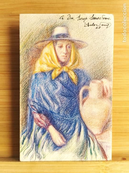 Postcards: DIBUJO ORIGINAL SOBRE POSTAL ANTIGUA -(106.921)