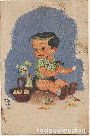 Postais: POSTAL DE HUMOR. NI&Ntilde;O JUGANDO CON PERRITO P-HUMOR-224