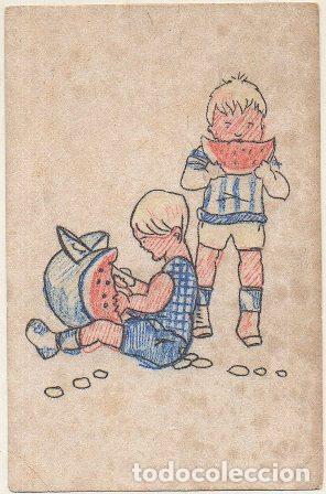 Postais: POSTAL DE HUMOR. NI&Ntilde;OS COMIENDO SANDIA P-HUMOR-226