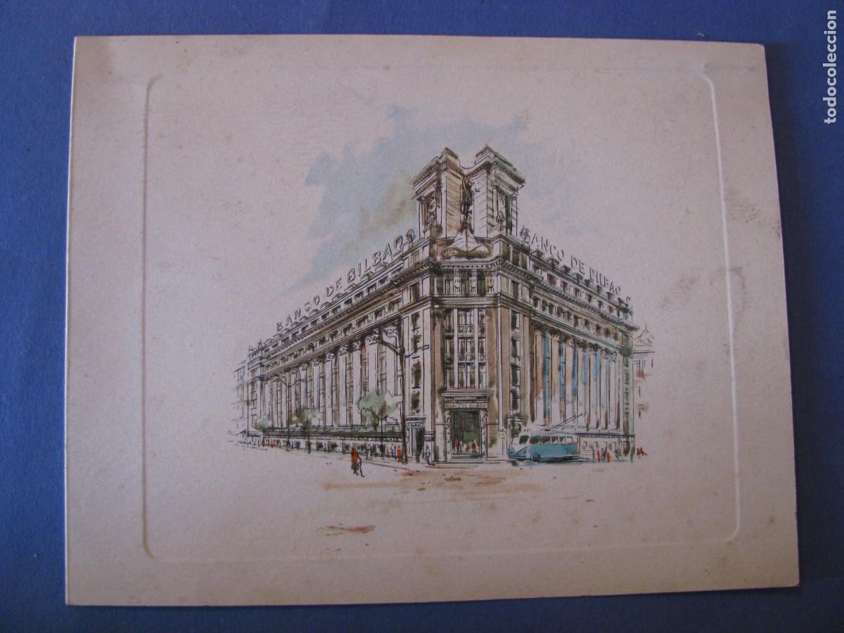 Postais: POSTAL FELICITACION DE NAVIDAD DEL BANCO DE BILBAO. 16X12,5 CM. 1957. TARJETA DE VISITA DEL DIRECTOR