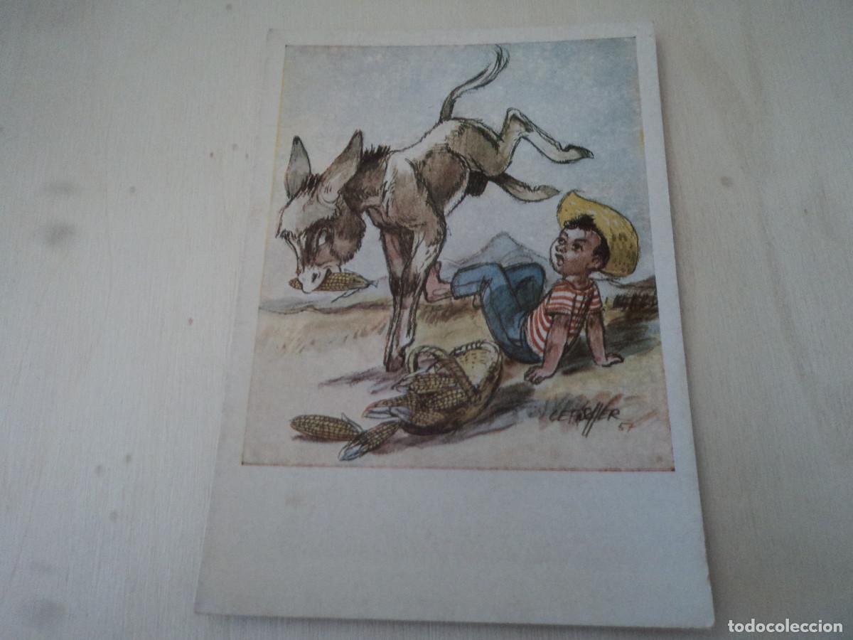 Postais: 2108 QUE FATALIDADM, ORIGINAL PINTADO CON LA BOCA, 1959, 15 X 10 CM