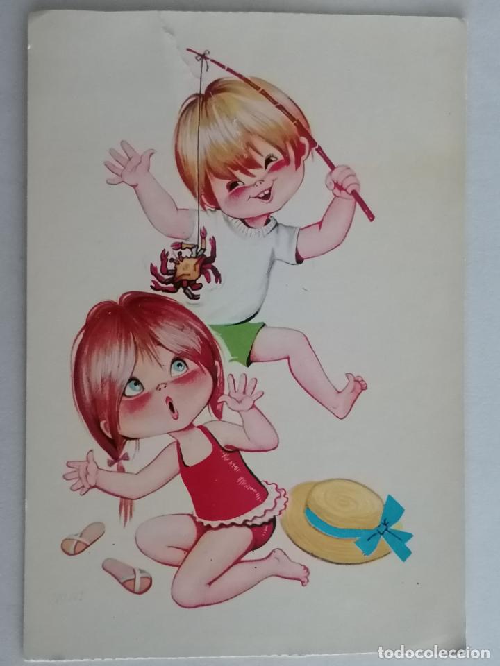 Postais: POSTAL DIBUJO NI&Ntilde;OS JUGANDO
