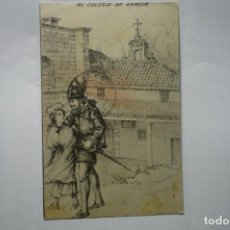 Postales: POSTAL DIBUJO AL COLEGIO DE GRACIA-CIRCULADA 1937¡¡PARECE RECORTADA DE UN MARGEN¡¡