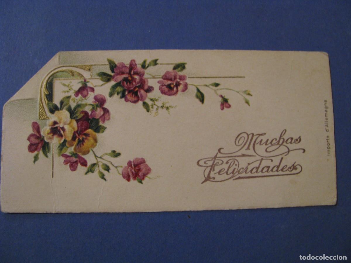 Postcards: ANTIGUA TERJETA DE FELICITACION. 12X6 CM. HECHO EN ALEMANIA.
