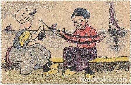Postcards: POSTAL DE HUMOR. NI&Ntilde;OS HILANDO P-HUMOR-256,2