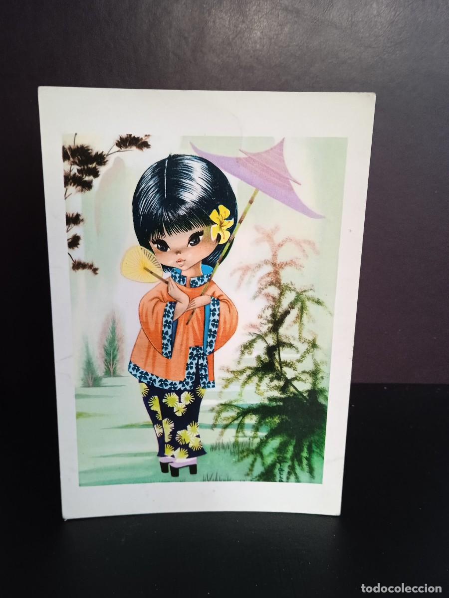 Postcards: P532 Postal Chinita con Pay Pay y sombrilla .A- 9 Ediciones Reni