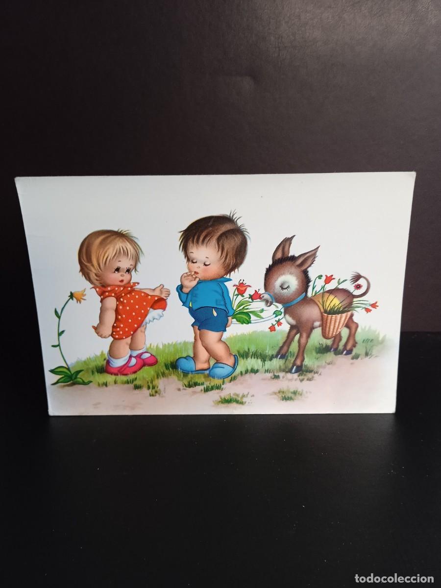 Postcards: P533 Postal Ni&ntilde;os con burrito 13389.D
