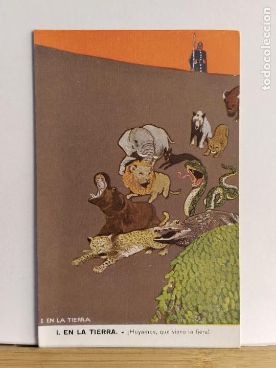 Postais: I EN LA TIERRA - HUYAMOS QUE VIENE LA FIERA - M. M. U. S. - POSTAL ANTIGUA -(107.210)