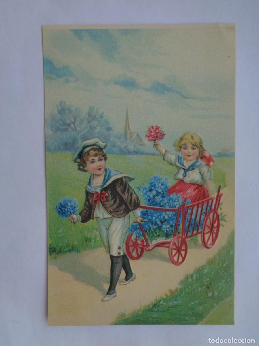 Postkarten: PRECIOSA POSTAL CON DIBUJO DE NI&Ntilde;OS EN RELIEVE . DE BALMES VIVES