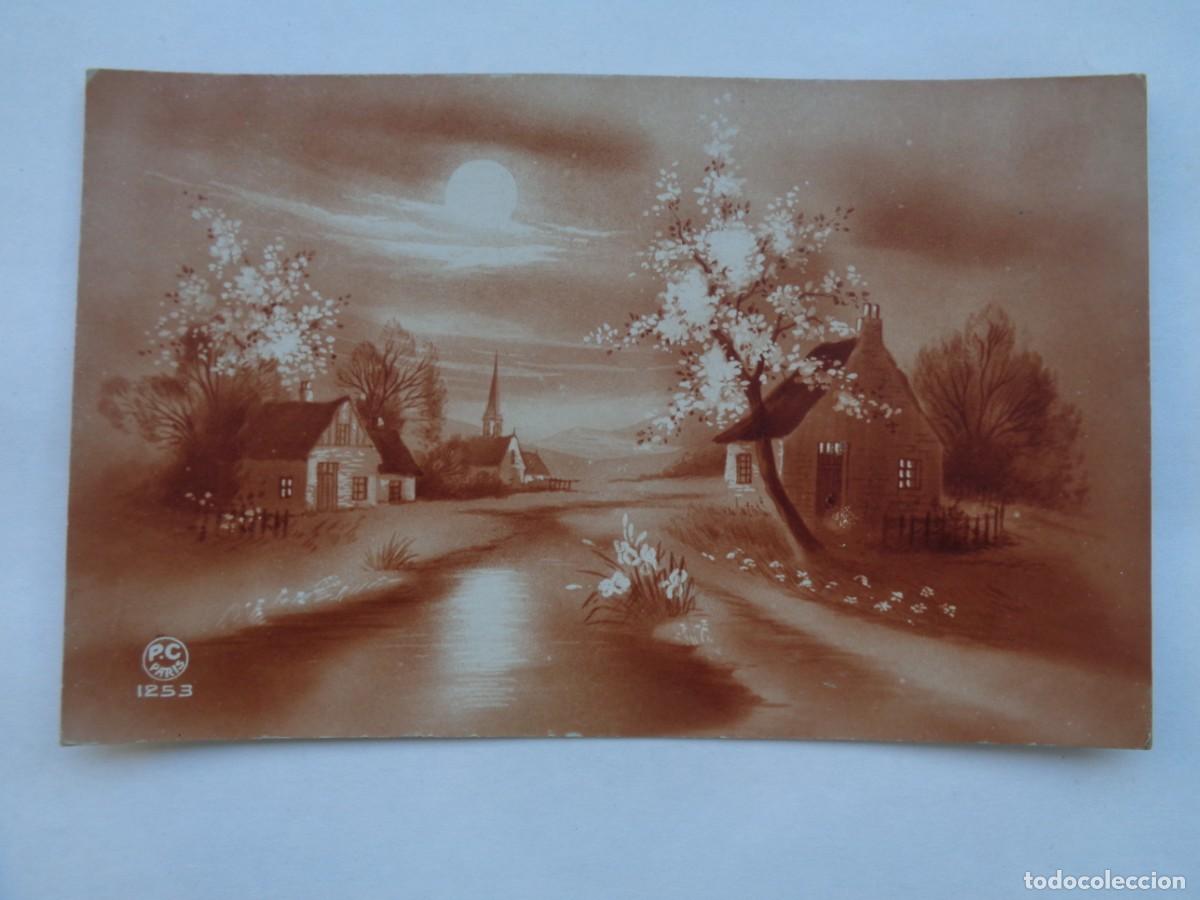 Postkarten: PRECIOSA POSTAL CON BONITO DIBUJO DE PAISAJE . A&Ntilde;OS 40