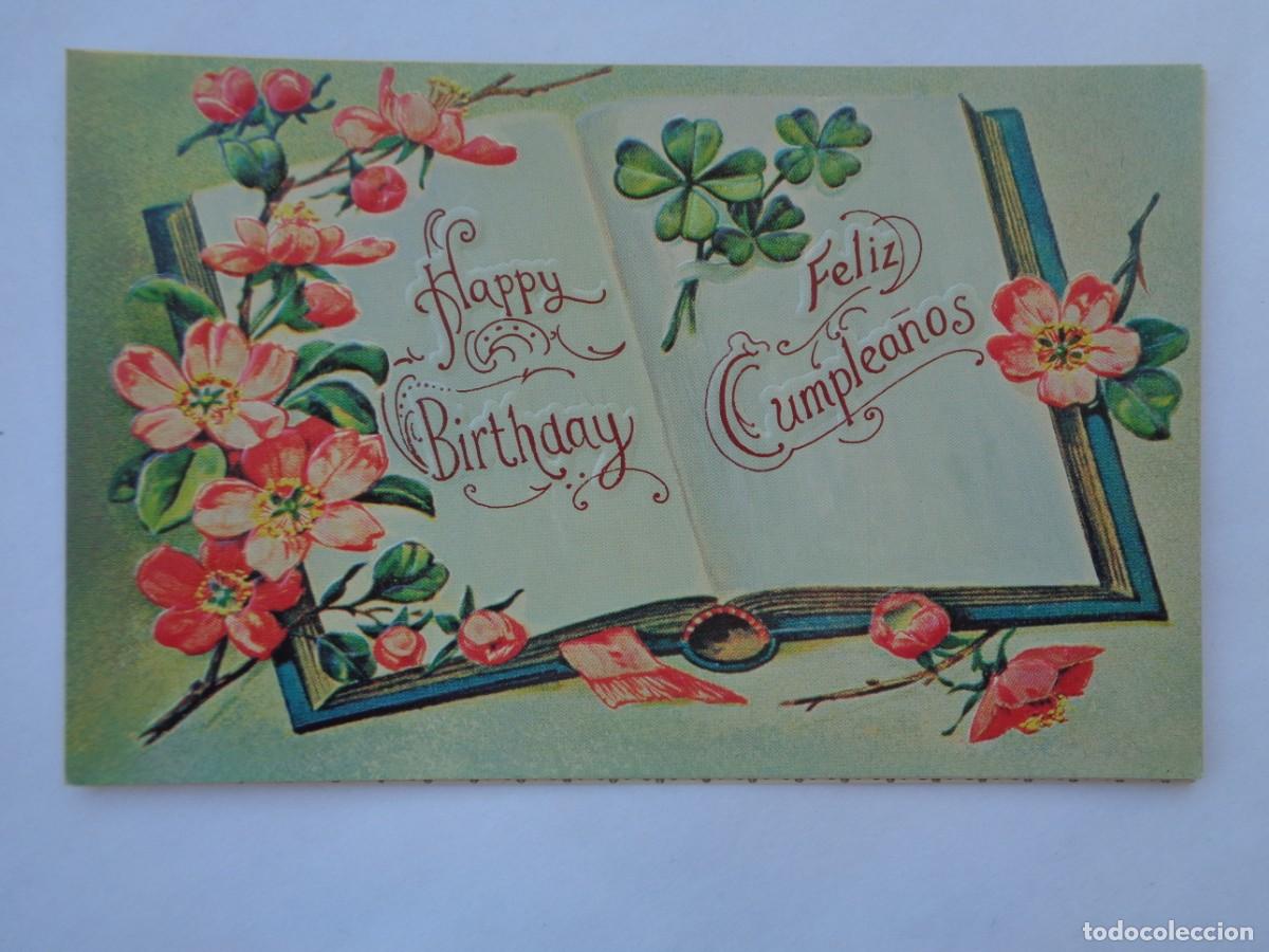 Postais: PRECIOSA POSTAL PARA FELICITAR EL CUMPLEA&Ntilde;OS CON BONITO DIBUJO EN RELIEVE . DE BALMES VIVES