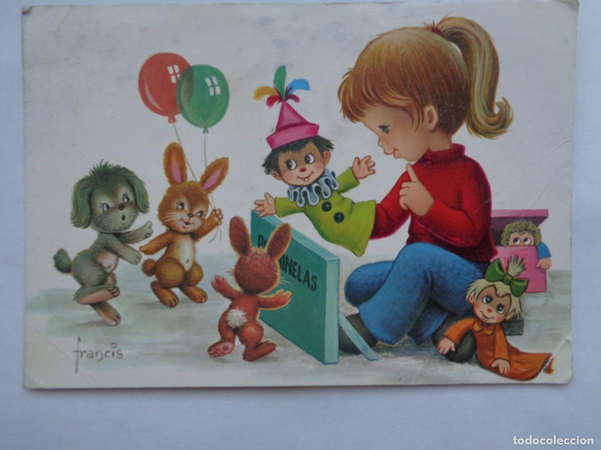 Postais: BONITA POSTAL CON DIBUJO DE NI&Ntilde;A CON JUGUETES . A&Ntilde;OS 70