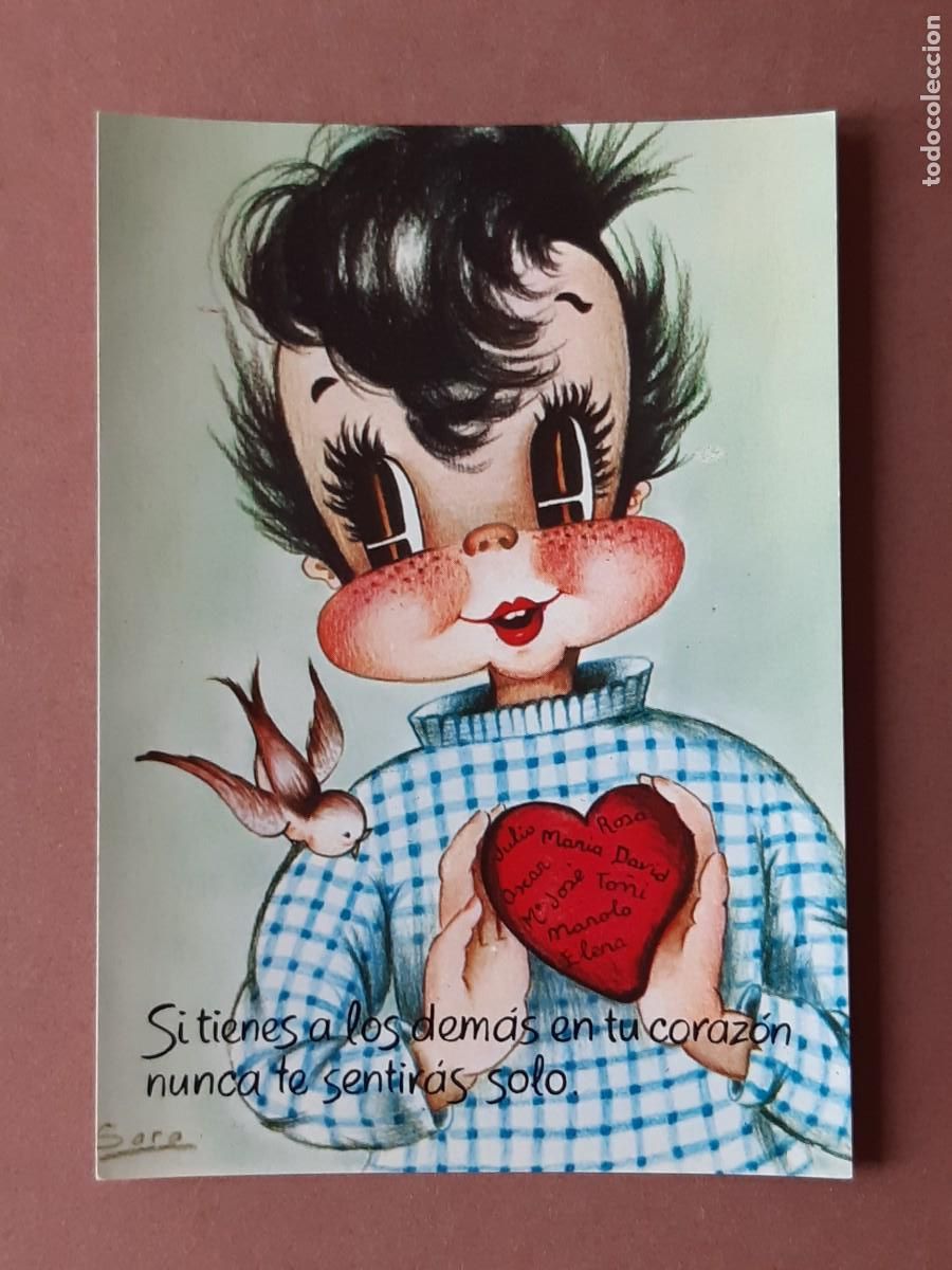 Postais: POSTAL AFA. P SARA-112. SI TIENES A LOS DEM&Aacute;S EN TU CORAZ&Oacute;N NUNCA TE SENTIR&Aacute;S SOLO. 1980.