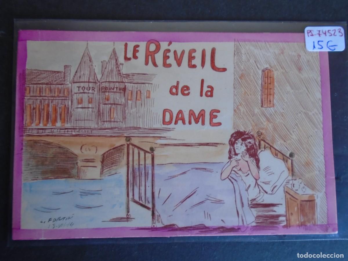 Cartoline: (PS-74523)POSTAL ILUSTRADA FRANCIA-LE REVEIL DE LA DAME