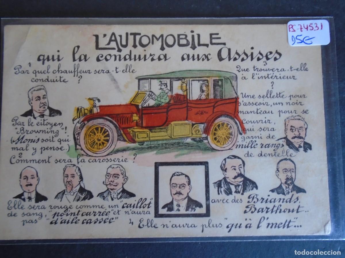 Cartoline: (PS-74531)POSTAL ILUSTRADA FRANCIA-L&acute;AUTOMOBILE QUI LA CONDUIRA AUSC ASSISES