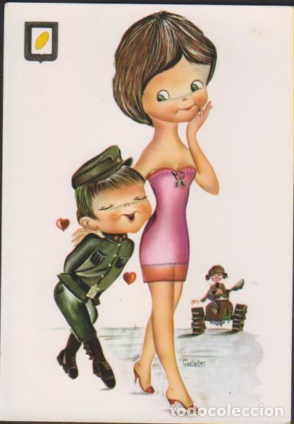 Cartoline: postal ESCRITA 1968 MILITAR CON CHICA DIBUJO POST CARD