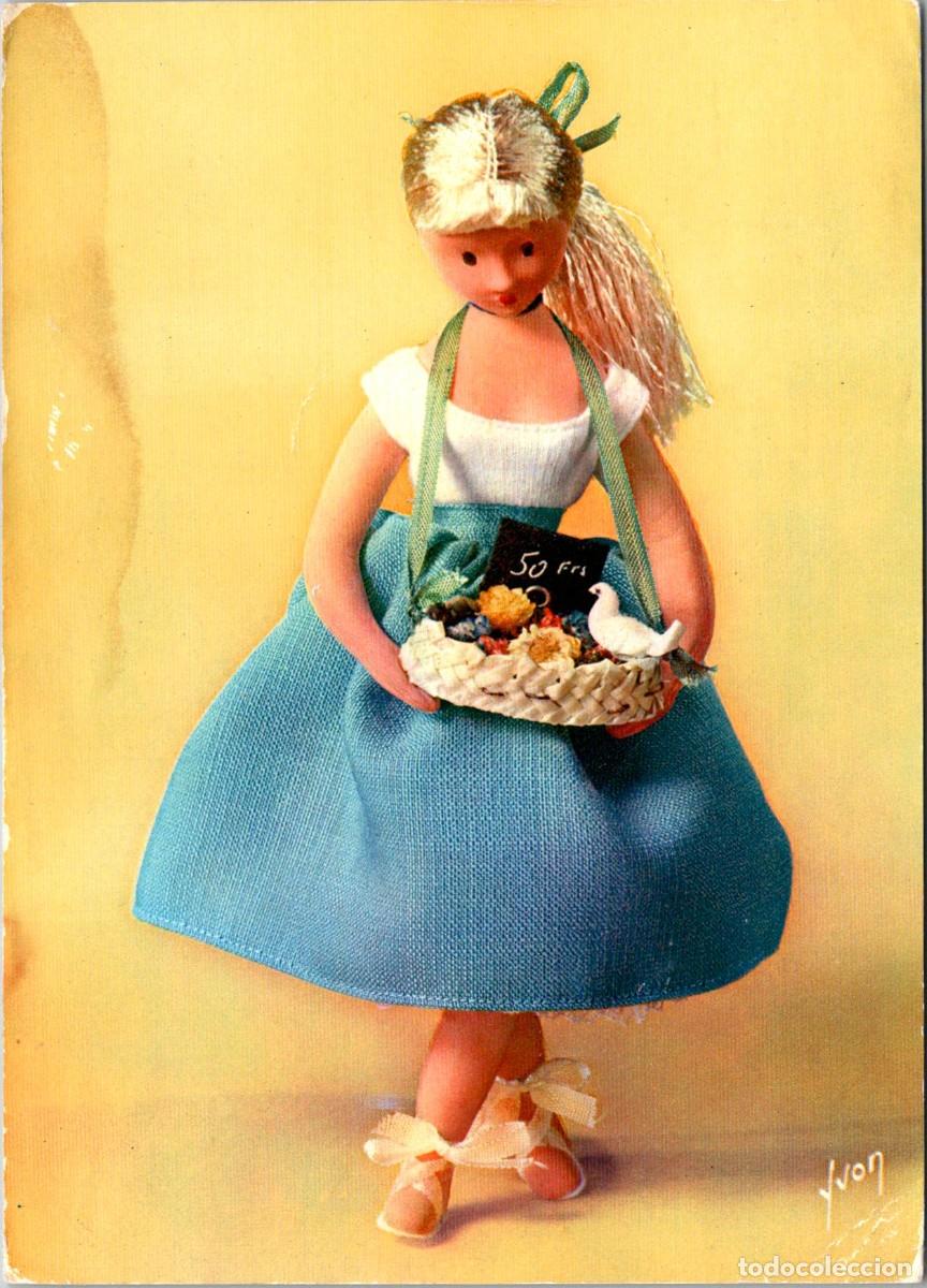 Cartoline: Les poup&eacute;es de Peynet - La bouqueti&egrave;re - Ed. Yvon n&ordm; 2 - 148x105mm