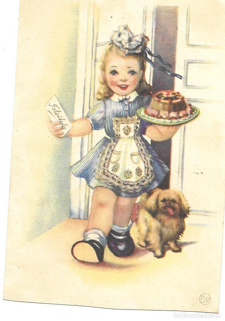 Postais: Postal tem&aacute;tica coloreada Ed. de Arte &rdquo;Felicitaciones&rdquo; serie 7/115 escrita N/C (1941)