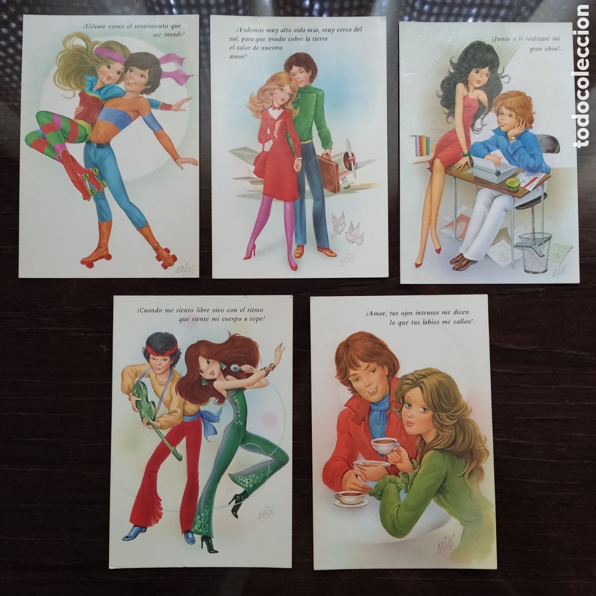 Postales: ILUSTRADOR ARIAS - LOTE DE 5 POSTALES VINTAGE SIN CIRCULAR