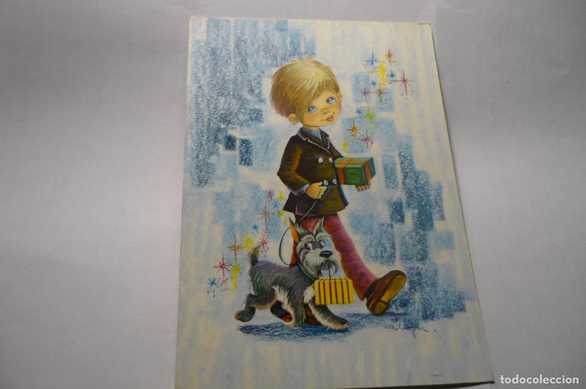 Cartes Postales: postal dibujo ni&ntilde;o con perro -escrita y z 6624