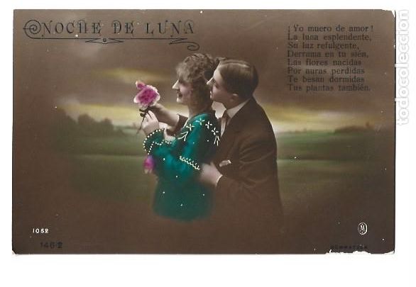 Cartes Postales: POSTAL DE BELLA DAMA DE NOCHES DE LUNA ESCRITA
